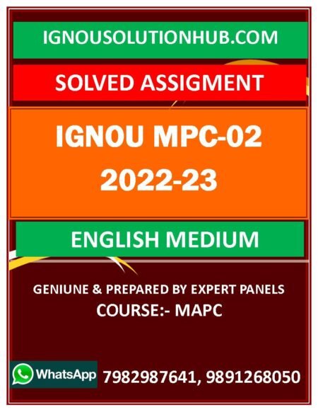 IGNOU MPC-02 SOLVED ASSIGNMENT 2022-23 ENGLISH MEDIUM