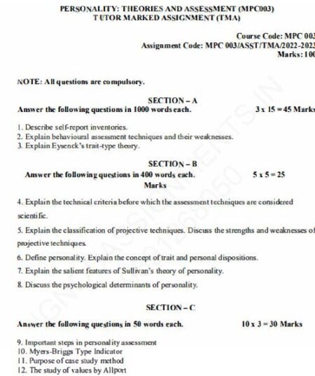 IGNOU MPC-03 SOLVED ASSIGNMENT 2022-23 ENGLISH MEDIUM - Image 2