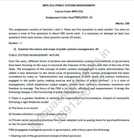 IGNOU MPA-013 SOLVED ASSIGNMENT 2022-23 ENGLISH MEDIUM - Image 3