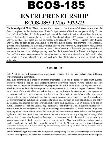 IGNOU BCOS-185 SOLVED ASSIGNMENT 2022-23 ENGLISH MEDIUM