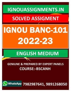 IGNOU BANC-101 SOLVED ASSIGNMENT 2022-23 ENGLISH MEDIUM