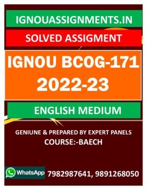IGNOU BCOG-171 SOLVED ASSIGNMENT 2022-23 ENGLISH MEDIUM