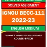 IGNOU BECC-111 SOLVED ASSIGNMENT 2022-23 ENGLISH MEDIUM