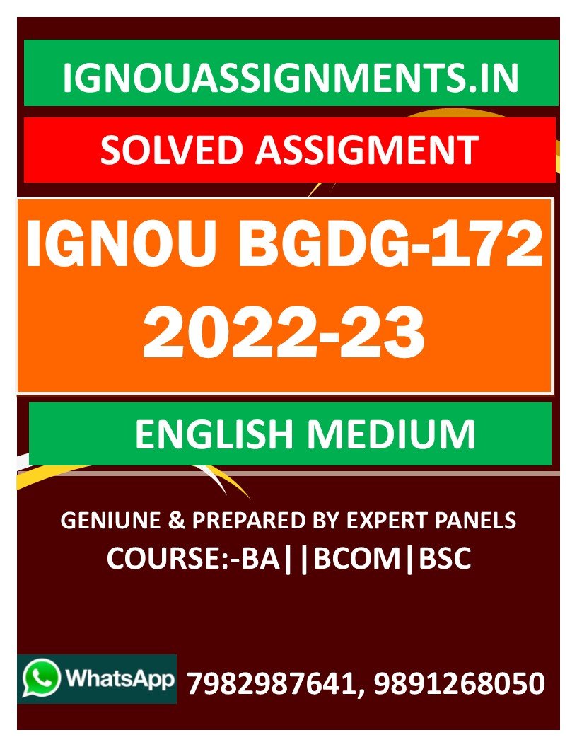 bgdg 172 solved assignment pdf