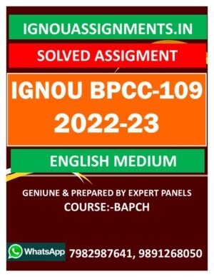IGNOU BPCC-109 PART -A SOLVED ASSIGNMENT 2022-23 ENGLISH MEDIUM