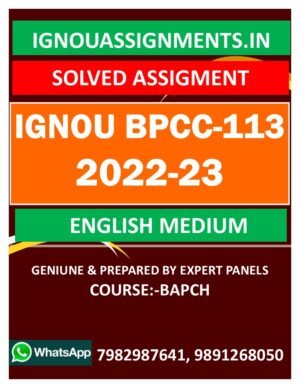 IGNOU BPCC-113 SOLVED ASSIGNMENT 2022-23 ENGLISH MEDIUM