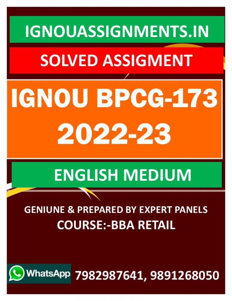 bpcg 173 assignment question 2022 23