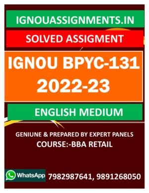 IGNOU BPYC-131 SOLVED ASSIGNMENT 2022-23 ENGLISH MEDIUM