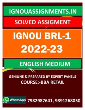 IGNOU BRL-1 SOLVED ASSIGNMENT 2022-23 ENGLISH MEDIUM