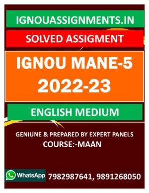 IGNOU MANE-5 SOLVED ASSIGNMENT 2022-23 ENGLISH MEDIUM