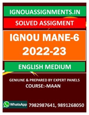 IGNOU MANE-6 SOLVED ASSIGNMENT 2022-23 ENGLISH MEDIUM