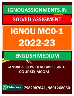 IGNOU MCO-1 SOLVED ASSIGNMENT 2022-23 ENGLISH MEDIUM