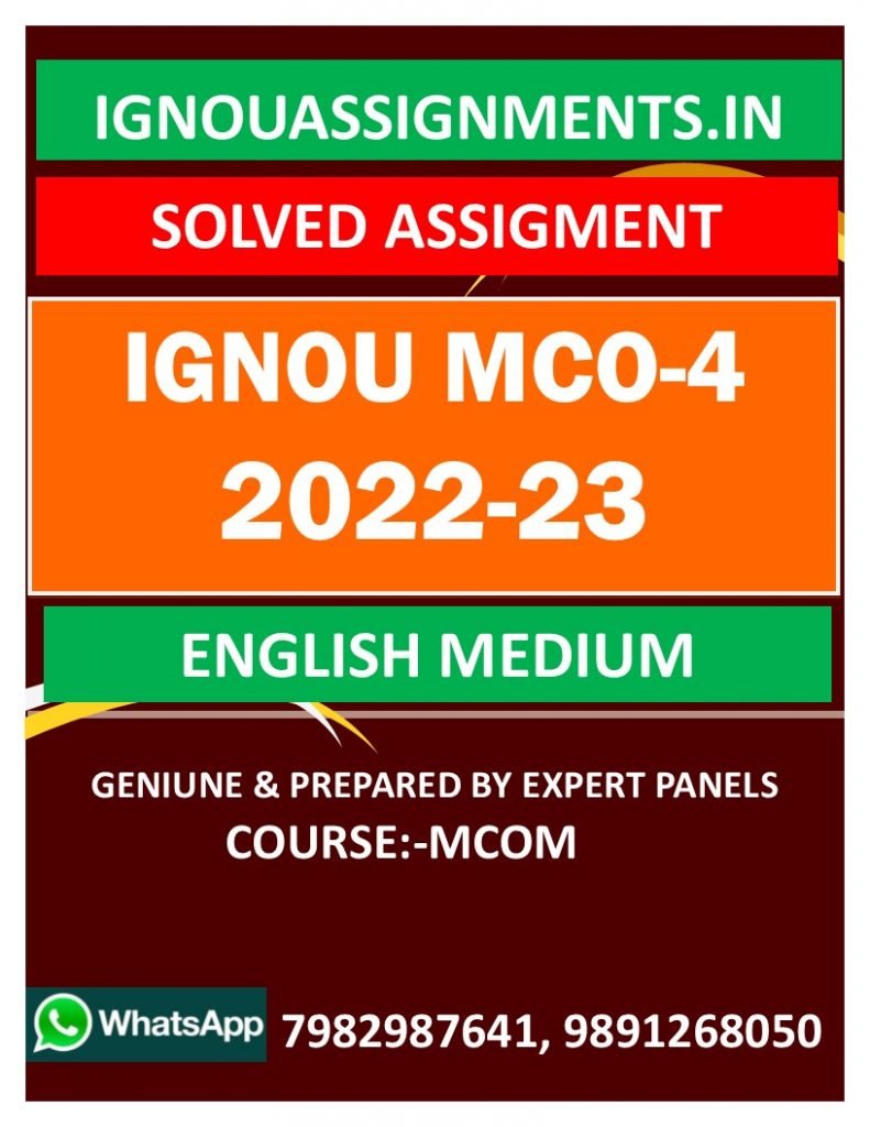 IGNOU MCO-4 SOLVED ASSIGNMENT 2022-23 ENGLISH MEDIUM