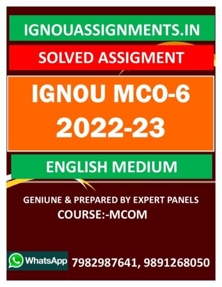IGNOU MCO-6 SOLVED ASSIGNMENT 2022-23 ENGLISH MEDIUM