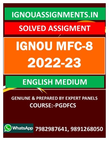 IGNOU MFC-8 SOLVED ASSIGNMENT 2022-23 ENGLISH MEDIUM