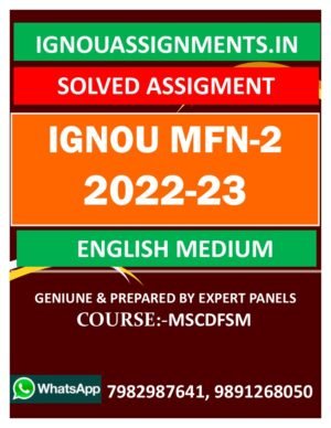 IGNOU MFN-2 SOLVED ASSIGNMENT 2022-23 ENGLISH MEDIUM