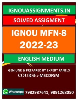 IGNOU MFN-8 SOLVED ASSIGNMENT 2022-23 ENGLISH MEDIUM