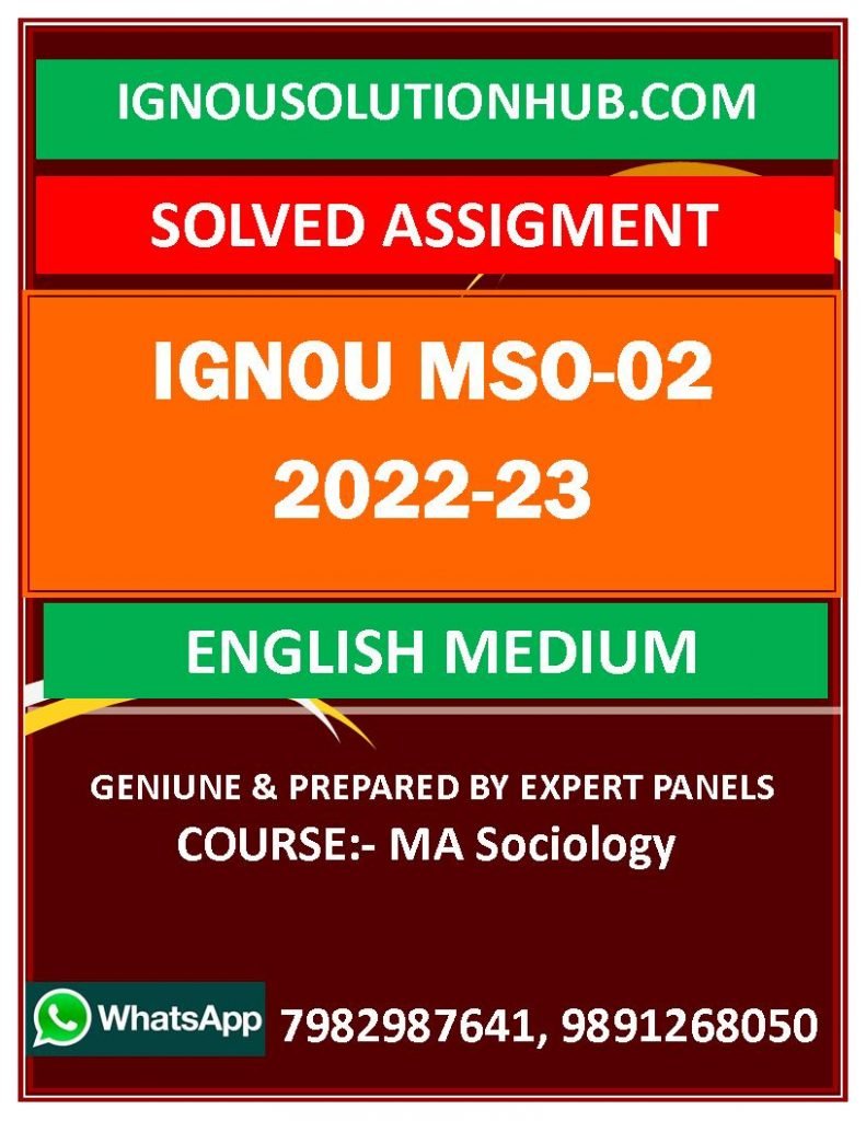 IGNOU MSO-02 SOLVED ASSIGNMENT 2022-23 ENGLISH MEDIUM