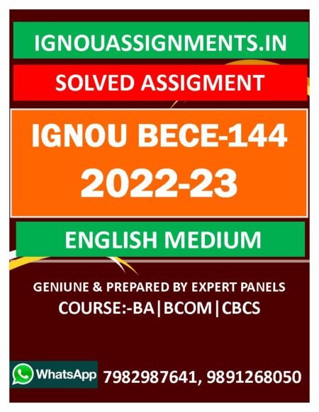 IGNOU BECE-144 SOLVED ASSIGNMENT 2022-23 ENGLISH MEDIUM