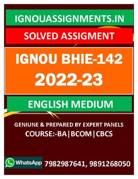 IGNOU BHIE-142 SOLVED ASSIGNMENT 2022-23 ENGLISH MEDIUM