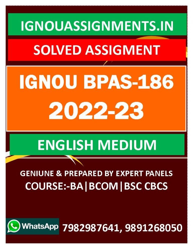 ignou bpas 186 solved assignment