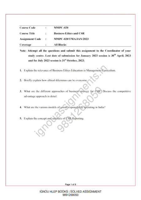 IGNOU MMPC-020 SOLVED ASSIGNMENT JAN 2023 ENGLISH MEDIUM - Image 3