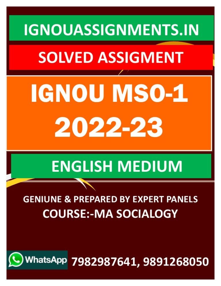 ignou mso solved assignment 2022 23