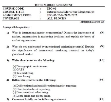 IGNOU IBO-01 02 03 04 05 06 SOLVED ASSIGNMENT COMBO 2022-23 ENGLISH MEDIUM - Image 10