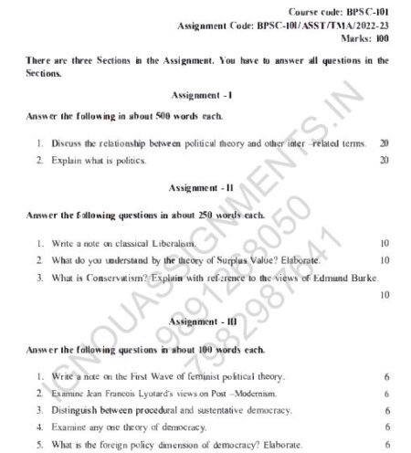 IGNOU BPSC-101 SOLVED ASSIGNMENT 2022-23 ENGLISH MEDIUM