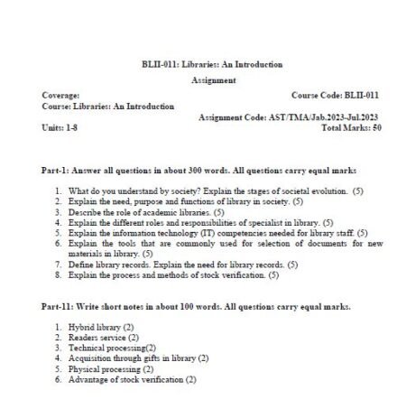 IGNOU BLII-011 SOLVED ASSIGNMENT January and July 2023  ENGLISH MEDIUM - Image 3