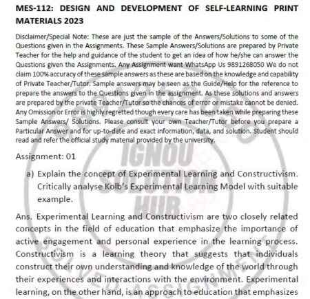 IGNOU MES-112 SOLVED ASSIGNMENT 2023 ENGLISH MEDIUM - Image 2
