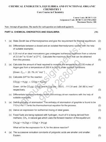 IGNOU BCHCT 133 SOLVED ASSIGNMENT 2023 ENGLISH MEDIUM