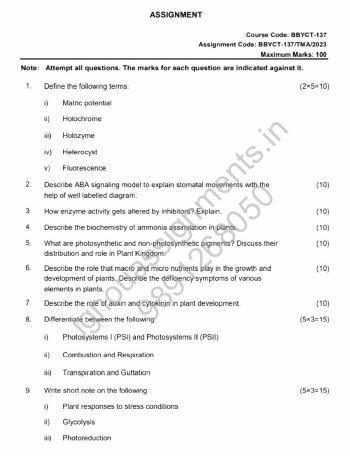 IGNOU BBYCT 137 SOLVED ASSIGNMENT 2023 ENGLISH MEDIUM