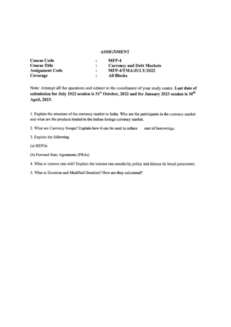 IGNOU MFP-4 SOLVED ASSIGNMENT July 2022 ENGLISH MEDIUM