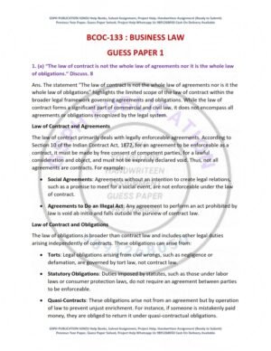 IGNOU BCOC-133 Guess Paper Solved English Medium