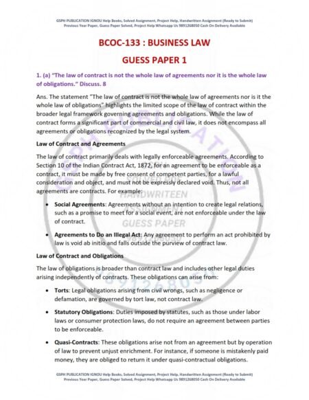 IGNOU BCOC-133 Guess Paper Solved English Medium