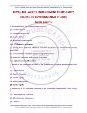 IGNOU BEVAE-181 Guess Paper Solved English Medium