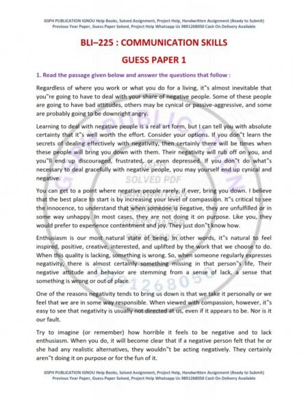 IGNOU BLI-225 Guess Paper Solved
