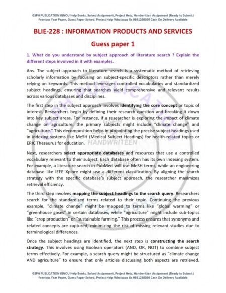 IGNOU BLIE-228  Guess Paper Solved