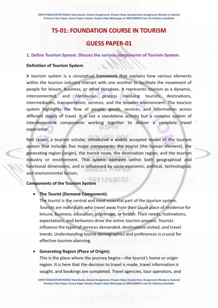 IGNOU TS-1 Guess Paper Solved English Medium