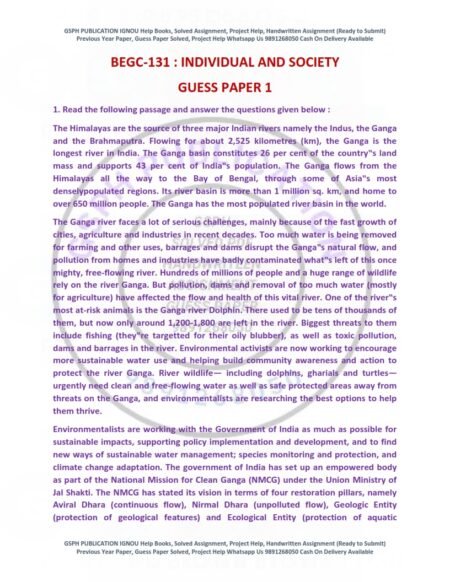 IGNOU BEGC-131 Guess Paper Solved English Medium