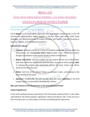 IGNOU BEGC-132 Guess Paper Solved English Medium