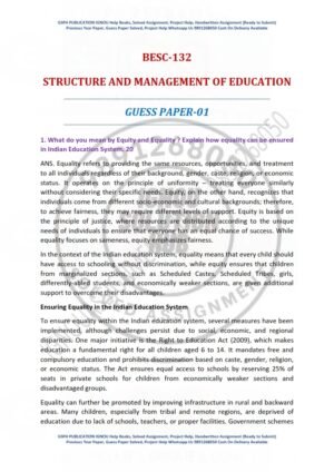 IGNOU BESC-132 Guess Paper Solved English Medium