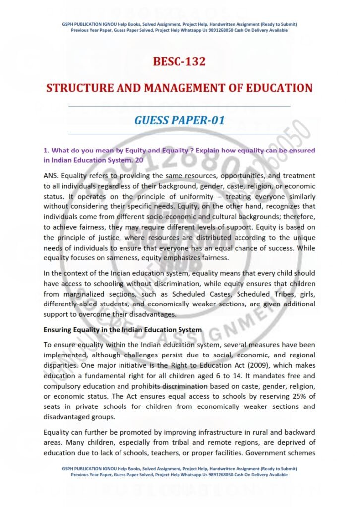 IGNOU BESC-132 Guess Paper Solved English Medium