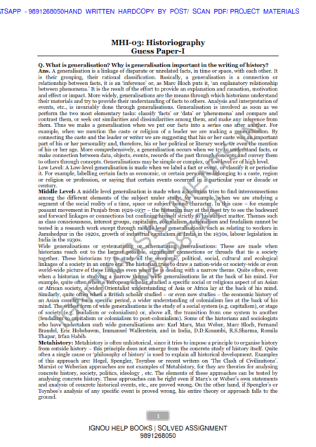 IGNOU MHI-3 Guess Paper Solved English Medium