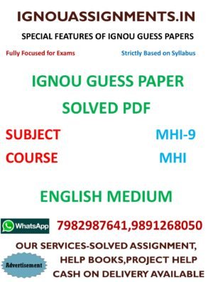 IGNOU MHI-9 Guess Paper Solved ENGLISH Medium