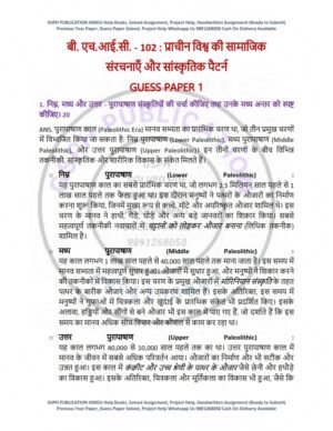 IGNOU BHIC-102 Guess Paper Solved Hindi Medium