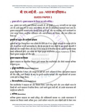 IGNOU BHIC-103 Guess Paper Solved Hindi Medium