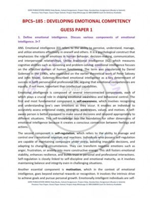 IGNOU BPCS-185 Guess Paper Solved English Medium