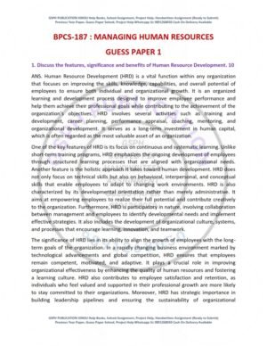 IGNOU BPCS-187 Guess Paper Solved English Medium